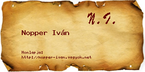 Nopper Iván névjegykártya